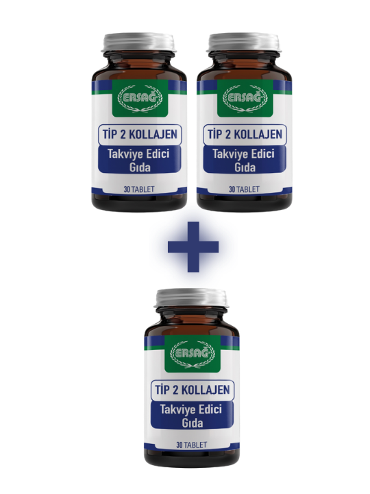 Tip 2 Kollajen Tablet Eklem Sağlığı Takviyesi - 2 Alana 1 Hediye