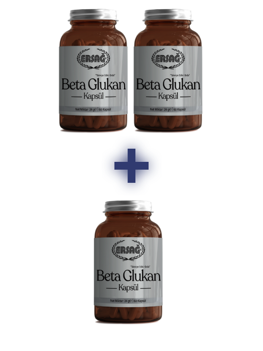 Bağışıklık sistemini destekleyen beta glukan kapsül takviye edici gıda 2 alana 1 hediye