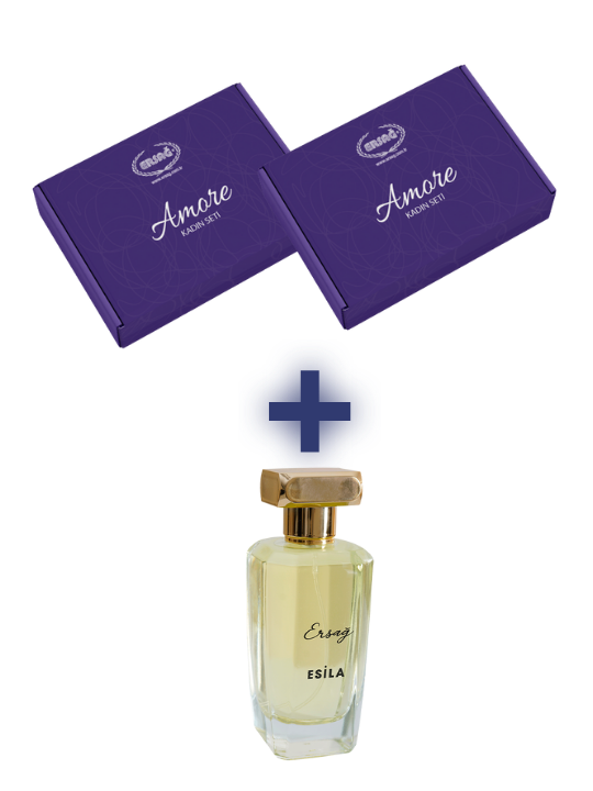 2 adet Amore kadın seti alana Esila EDP 100 cc bayan parfümü hediye seti